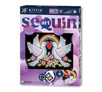 Kitfix - Sequin Art Purple - Hope Doves - Sequin Image - 27 x 36 cm - DIY Kit for Kids, Youth, and Adults Ages 8+ - 2101