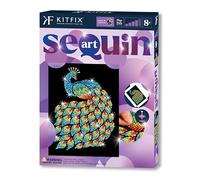 Kitfix - Sequin Art Purple - Peacock - Creative Set - 27 x 36cm - Craft Kit for Children, Teenagers and Adults Aged 8+ - 2019