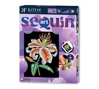 Kitfix - Sequin Art Purple - Tiger Lily - Creative Set - 27 x 36cm - Craft Kit for Children, Teenagers and Adults Aged 8+ - 1937