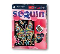 Kitfix - Sequin Art Red - Amber Butterfly - Creative Set - 21 x 28cm - Craft Kit for Children and Adults Aged 6+ - 2201