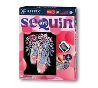 Kitfix - Sequin Art Red - Ballet Shoes - Creative Set - 21 x 28cm - Craft Kit for Children and Adults Aged 6+ - 2226