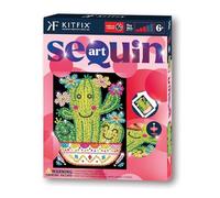 Kitfix - Sequin Art Red - Cactus - Creative Set - 21 x 28cm - Craft Kit for Children and Adults Aged 6+ - 2108