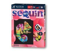 Kitfix - Sequin Art Red - Chameleon - Sequin Picture - 21 x 28 cm - Craft Set for Children and Adults from 6+ - 2525