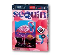 Kitfix - Sequin Art Red - Frankie Flamingo - Creative Set - 21 x 28cm - Craft Kit for Children and Adults Aged 6+ - 2419