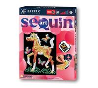 Kitfix - Sequin Art Red - Freya Foal - Creative Set - 21 x 28cm - Craft Kit for Children and Adults Aged 6+ - 2415