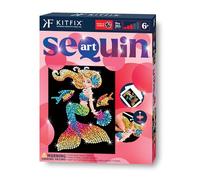 Kitfix - Sequin Art Red - Mia Mermaid - Creative Set - 21 x 28cm - Craft Kit for Children and Adults Aged 6+ - 2211