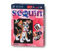 Kitfix - Sequin Art Red - Oscar Puppy - Creative Set - 21 x 28cm - Craft Kit for Children and Adults Aged 6+ - 2416