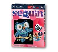 Kitfix - Sequin Art Red - Ozzy Owl - Creative Set - 21 x 28cm - Craft Kit for Children and Adults Aged 6+ - 2413