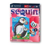 Kitfix - Sequin Art Red - Puffins - Creative Set - 21 x 28cm - Craft Kit for Children and Adults Aged 6+ - 2102