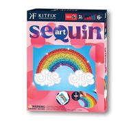 Kitfix - Sequin Art Red - Rainbow - Creative Set - 21 x 28cm - Craft Kit for Children and Adults Aged 6+ - 2214
