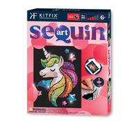 Kitfix - Sequin Art Red - Unicorn - Sequin Picture - 21 x 28 cm - Craft Set for Children and Adults from 6+ - 2526