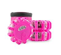 Kitgo 3 Pack LED Road Flares Emergency Safety Warning Light with Magnetic Base & Hook for Car Truck RV Vehicles Boat(Pink)