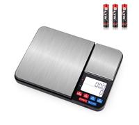 KitGody Dual Platform Digital Kitchen Scales, 10kg/1g & 500g/0.01g High Precision Food Scales for Baking, Cooking & Coffee, Stainless Steel Weighing Scales with Backlit LCD, Tare & PCS