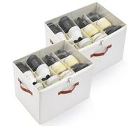 KitHero 2-Pack Shoe Organizer for Closet, Foldable Shoe Storage Container with Adjustable Dividers & Clear Lid, Holds Up to 12 Pairs, Space-Saving Shoe Boxes, White