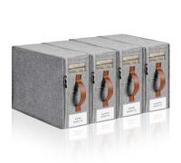 KitHero 4pack Bed Sheet Organizer, Foldable Linen Closet Organizers and Storage with Sealed Design, Queen & King Size Sheet Storage with Window, Closet Organizer for Bedsheets/Blankets/Clothes, Linen