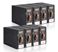 KitHero 8pack Bed Sheet Organizer, Foldable Linen Closet Organizers and Storage with Sealed Design, Queen & King Size Sheet Storage with Window, Closet Organizer for Bedsheets/Blankets/Clothes, Black
