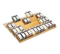 KitHero Spice Drawer Organzier,4 Tiers- 8Pcs Bamboo Spice Rack Tray Insert for Cabinet Drawer Countertop, Kitchen Seasoning Storage Drawer Organization,22" Wide x 15.8" Deep （Hold UP To 48 Jars