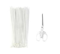 Kithing Cable Zip Ties White Cable Ties Heavy Duty 50lbs Tensile Strength Nylon Plastic Clear Zip Ties for Outdoor Multi-Purpose Self-Locking UV Resistant Wire Ties Wraps (3 * 200mm)