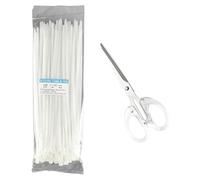 Kithing Cable Zip Ties White Cable Ties Heavy Duty 50lbs Tensile Strength Nylon Plastic Clear Zip Ties for Outdoor Multi-Purpose Self-Locking UV Resistant Wire Ties Wraps (5 * 300mm)