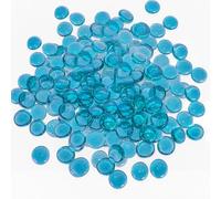 KITHIOM Glass Pebbles - 1.35KG Sea Blue Flat Marble Beads, Clear Decorative Glass Beads Artificial Crystal Gemstones for Vase Filler, Aquarium, Mosaic Tiles, Landscaping, Flowerpot(290Pcs)