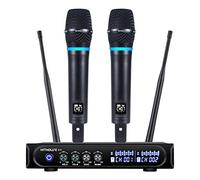 Kithouse Wireless Microphone 50 m - Headphones and Hand - Rechargeable 2 in 1 Modern Black
