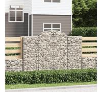 kithwjll 15 x Gabion Baskets, 200 x 50 x 140/160 cm, Galvanised Iron with High Arch, 3.5 mm Wire Thickness, Robust Garden Wall for Outdoor Use, Decorative Sound Insulation Wall