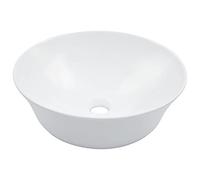 kithwjll Ceramic Washbasin, White, 41 x 12.5 cm, Countertop Washbasin, Hand Wash Basin for Bathroom, Guest Toilet with Drain Siphon and Cast Mineral Base Cabinet, Compatible