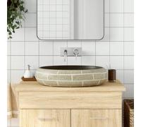 kithwjll Countertop Washbasin, Multi-Colour, Oval, 59 x 40 x 15 cm, Ceramic Hand Wash Basin for Bathroom, Guest Toilet with Sanitary Ware and Drain for Wall Mounting and Base Cabinet