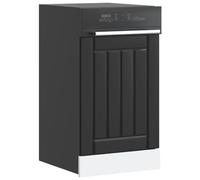 kithwjll Lucca Dishwasher Cover Black Wood Material 45 x 1.5 x 67 cm Kitchen Cabinet Front Panel Kitchen Chest of Drawers Protection for Dishwasher Timeless Design Durable