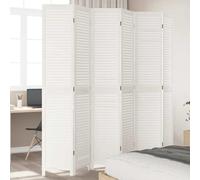kithwjll Paulownia 6-Piece Room Divider White Solid Wood Foldable Divider with 6 Panels Privacy Screen and Screen for Living Room Bedroom Office Space Saving Divider and Decoration
