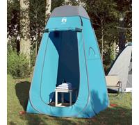 kithwjll Privacy Tent, Blue Pop-Up Camping Tent Made of 190T Polyester with PU Coating, 120 x 120 x 185 cm, Foldable with Removable Railing, Waterproof, Windproof, with Zip