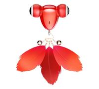 Kitifish Automatic Cat Toy, Feather And Bell Interactive Fish Design, Red, Usb Rechargeable, Hours Of Indoor Fun For Active Cats