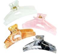 Kitiin Large Marble Claw Clips Cellulose Acetate Thick Hair Claw Clips Women Girls Tortoise Big Hair Clips Strong Resin French Barrettes Curly Straight Hair Basic Acrylic Side Clip Hair Accessories