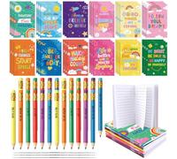 Kitimi 24 Sets End of Year Gifts for Children End of Year Class Gifts for Students from Teachers with Motivational Notebook+Pencils, Bulk Party Bag Filler from School Leavers Gift School Rewards