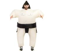 Kitimi Inflatable Sumo Wrestler Suit Costume for Adult, Men Women Blow-up Sumo Costume, Funny Fat Suit Fancy Dress for Halloween Carnival Party Cosplay (One Size)