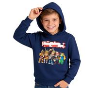 Kitimi Kids Hoodie Unisex, Anime Game Print Oversized Long Sleeve, Warm Polyester Hooded Sweatshirt for Boys Girls, Cartoon Street Style Casual Outwear for School Carnival Cosplay 9-13 Years