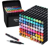 Kitire 80 Alcohol Markers Set, Quick Drying Dual Tip Colouring Pens for Adults, Permanent Art Felt Tip Pens for Coloring Book, Drawing Graffiti, Manga Artists, Painting, Anime, Sketching