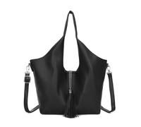 Kitise 2In1 Tassel Slouchy Hobo Tote Bag With Organiser In Black Black