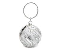 Kitise Ball Shape Spiral Crystals Pattern Clutch Bag In Silver Silver