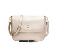 Kitise Bee Accent Flap Over Zip Closure Crossbody Bag With Detachable Strap In Gold Gold