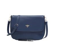 Kitise Bee Accent Flap Over Zip Closure Crossbody Bag With Detachable Strap In Navy Navy One Size