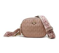Kitise Bee Emblem Quilted Crossbody Camera Bag With Canvas Strap In Pink Pink