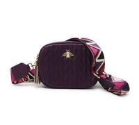 Kitise Bee Emblem Quilted Crossbody Camera Bag With Canvas Strap In Purple Purple