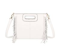 Kitise Bohemian Side Tassel Cutout Handle Shoulder Tote Bag In White White