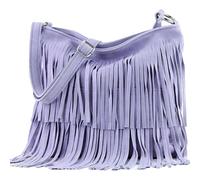 Kitise Boho Style Italian Fringed Suede Crossbody Bag In Blue Blue