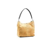 Kitise Bright Colour Multi-Compartments Italian Genuile Suede Small Tote Bag In Beige Beige