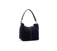 Kitise Bright Colour Multi-Compartments Italian Genuile Suede Small Tote Bag In Navy Navy