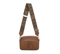 Kitise Camera Crossbody Bag Wide Chevron Strap Shoulder Purse - BROWN