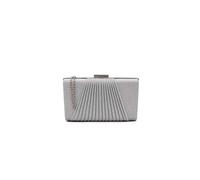 Kitise Center Pletead Hard Case Shiny Glitter Clutch Evening Bag In Silver Silver