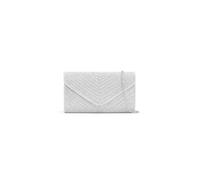 Kitise Chevron Pattern Shiny Rhinestone Envelope Clutch Evening Bag In Silver Silver